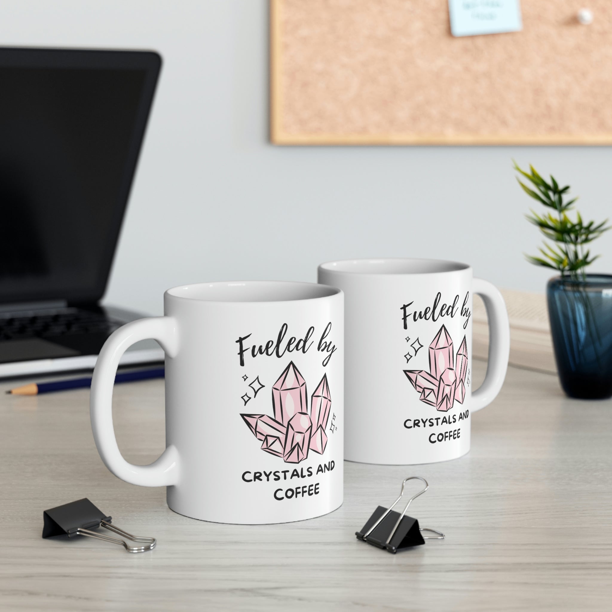 Fueled By Crystals & Coffee Ceramic Mug