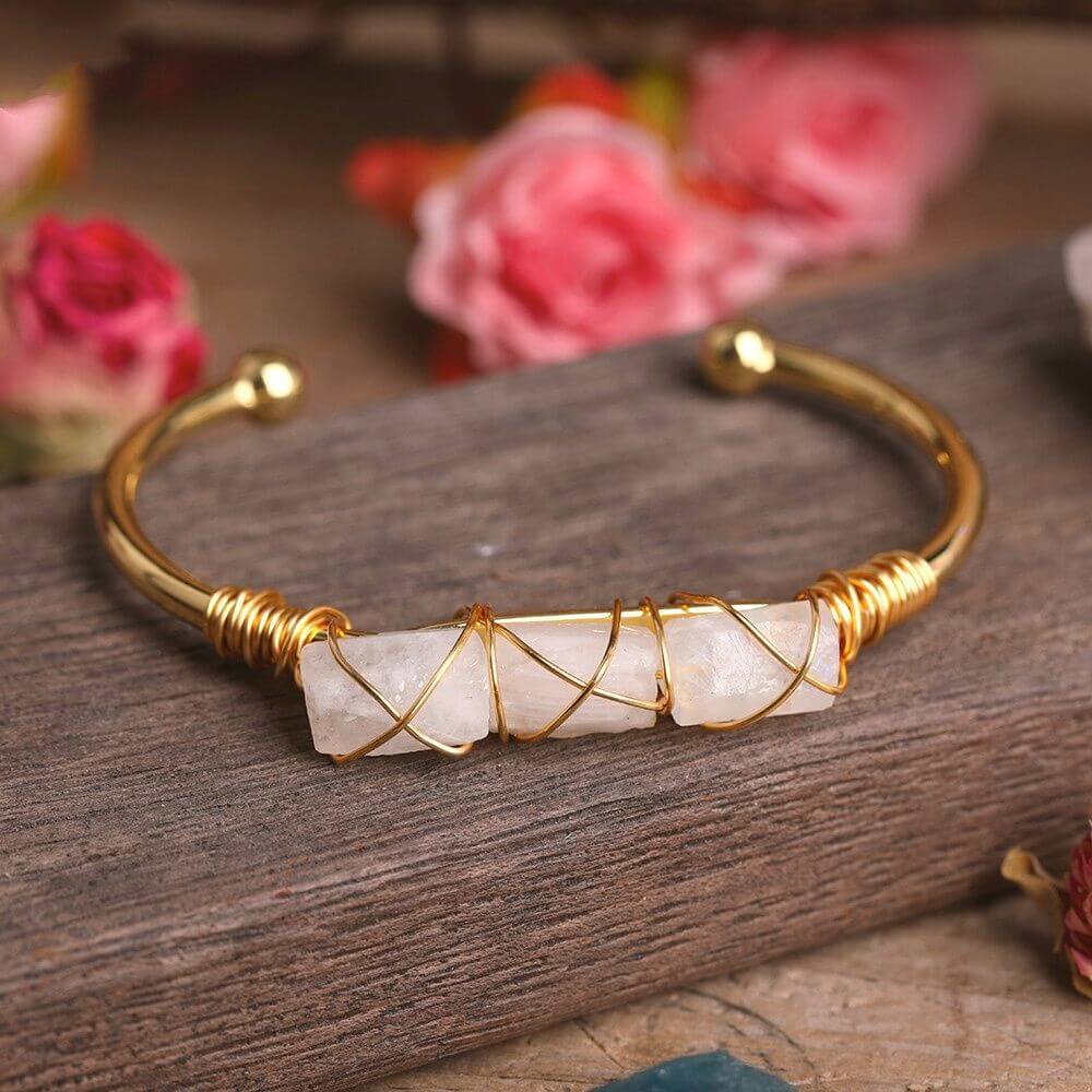 Positive Flow Clear Quartz Bangle