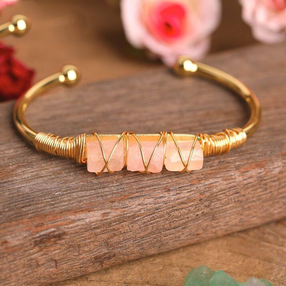 Lover's Touch Rose Quartz Bangle