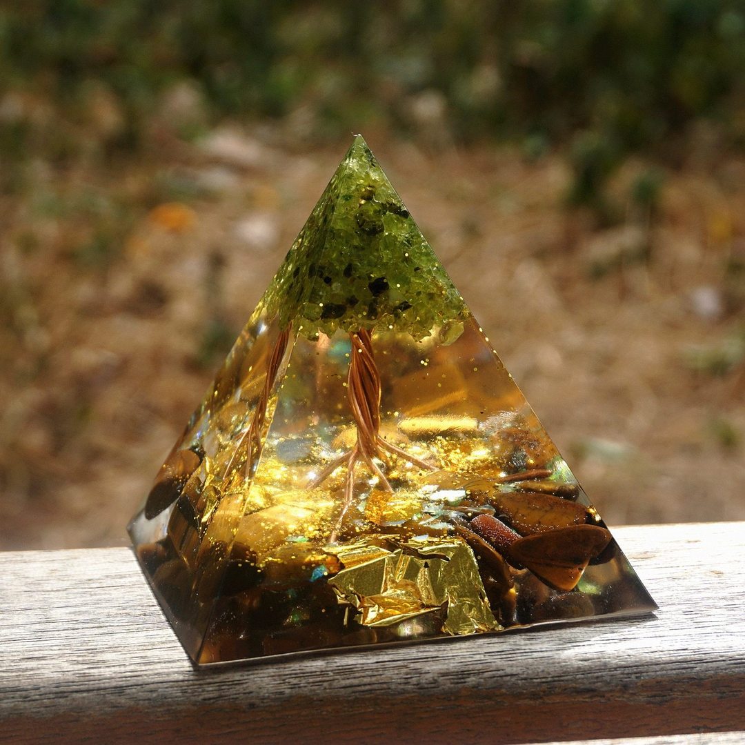 Tree of Life Tiger's Eye Pyramid