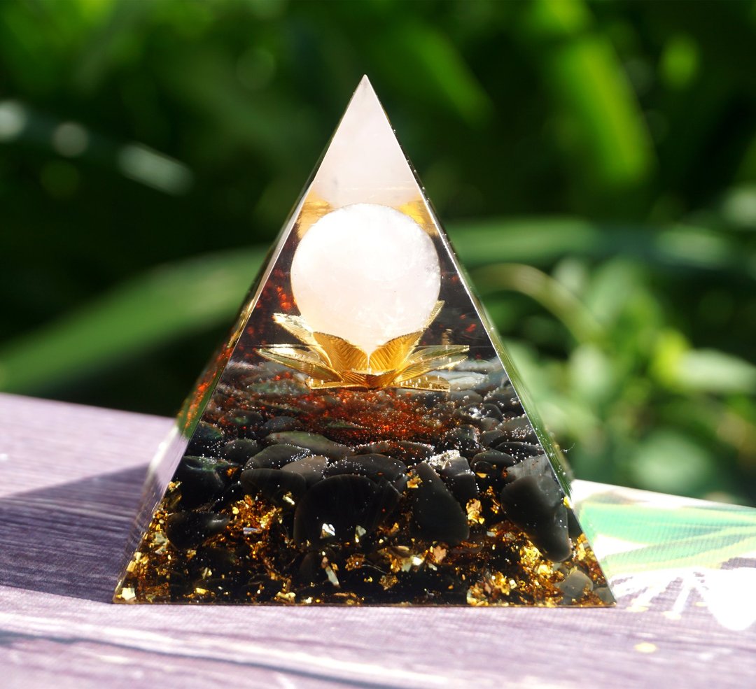 Rose Quartz Obsidian Pyramid