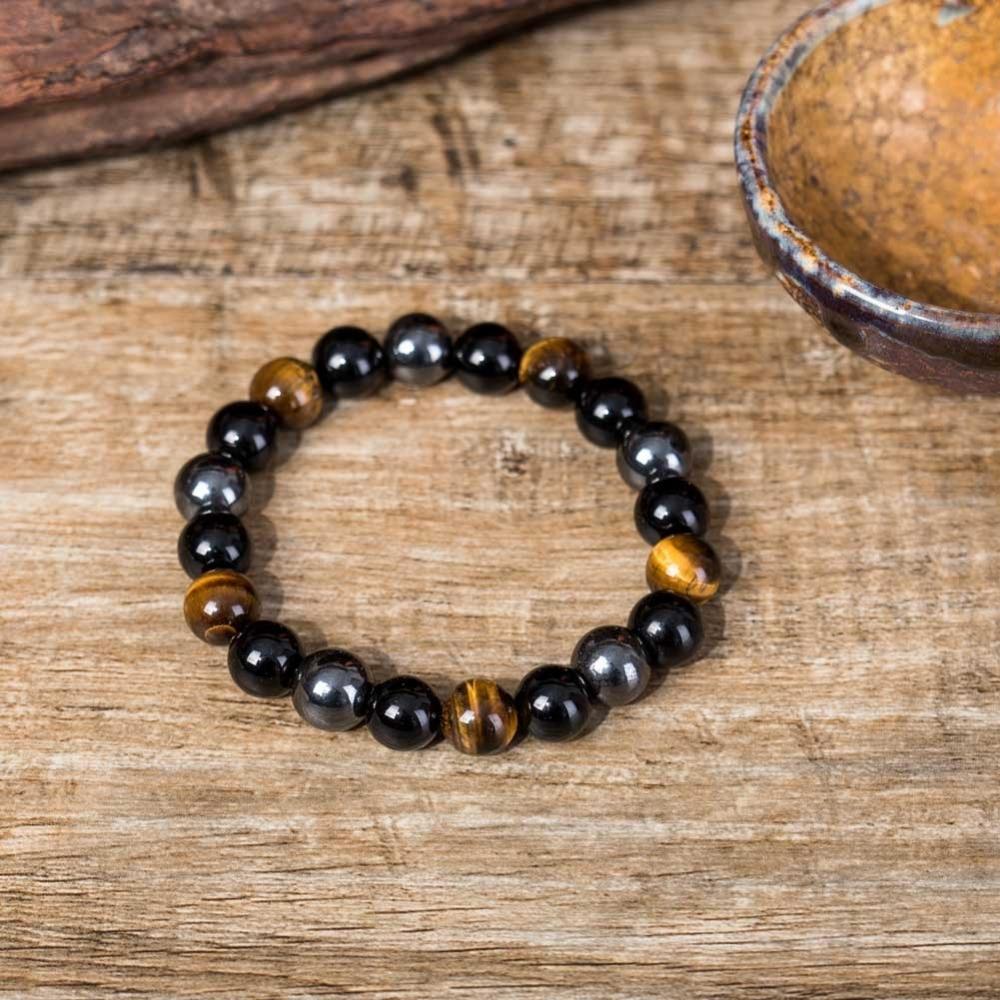 Strength & Protection Triple Stone Bracelet