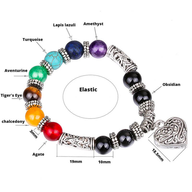 7 Chakras Balance Bracelet (Heart)