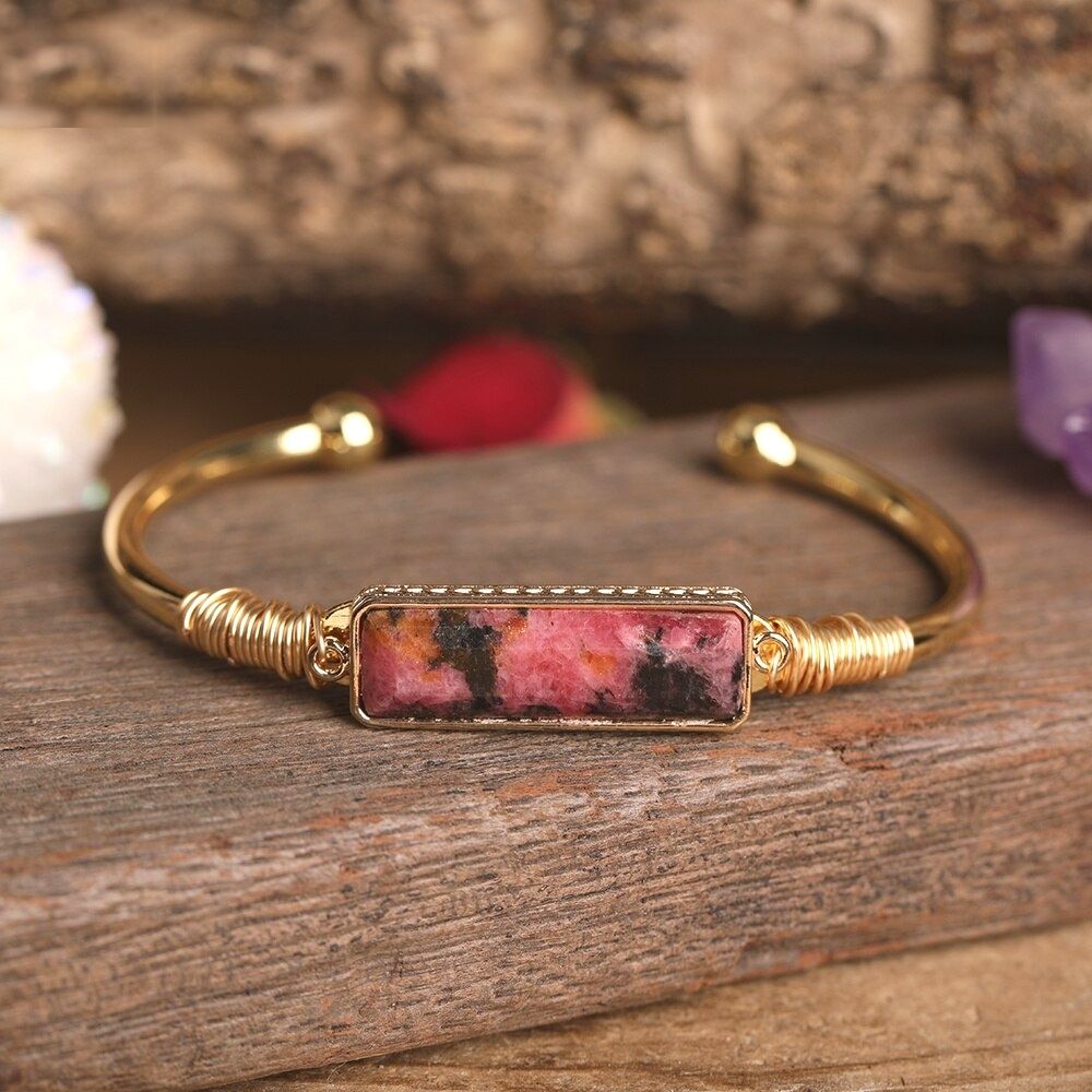 Heart Connection Rhodonite Bangle