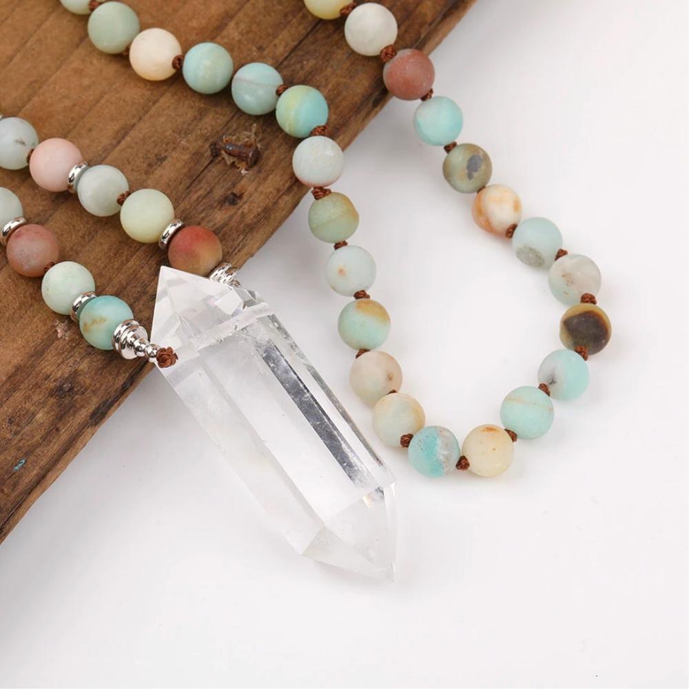 New Horizons Clear Quartz Mala