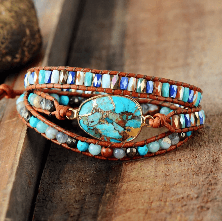 Turquoise Vegan Leather Wrap