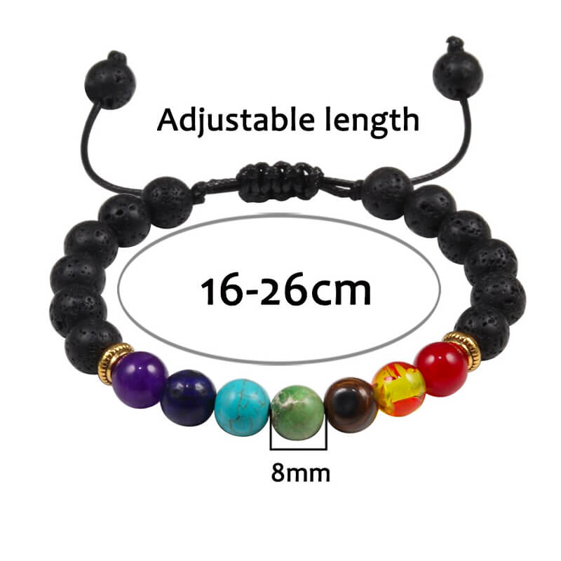 7 Chakra Lava Rock Balance Bracelet