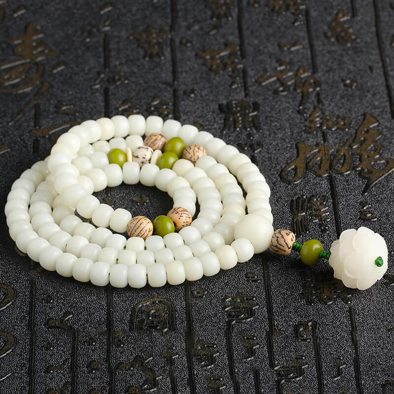 White Jade Pure River Of Calm Mala