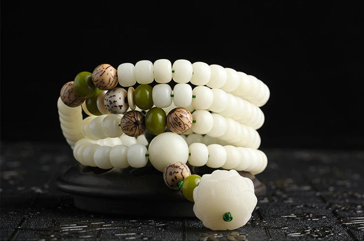 White Jade Pure River Of Calm Mala