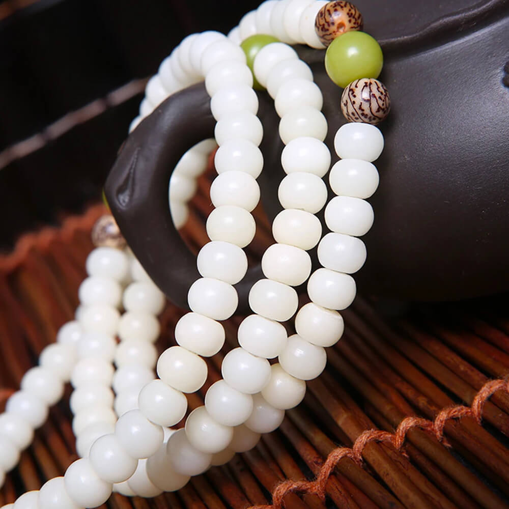 White Jade Pure River Of Calm Mala