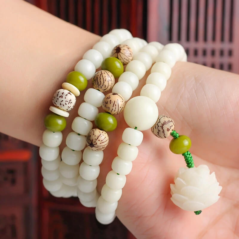 White Jade Pure River Of Calm Mala