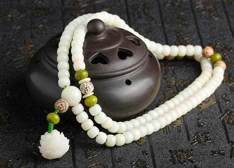 White Jade Pure River Of Calm Mala