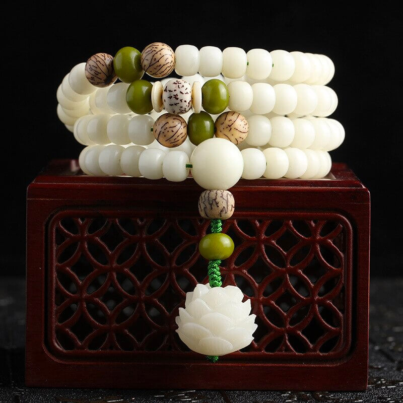 White Jade Pure River Of Calm Mala