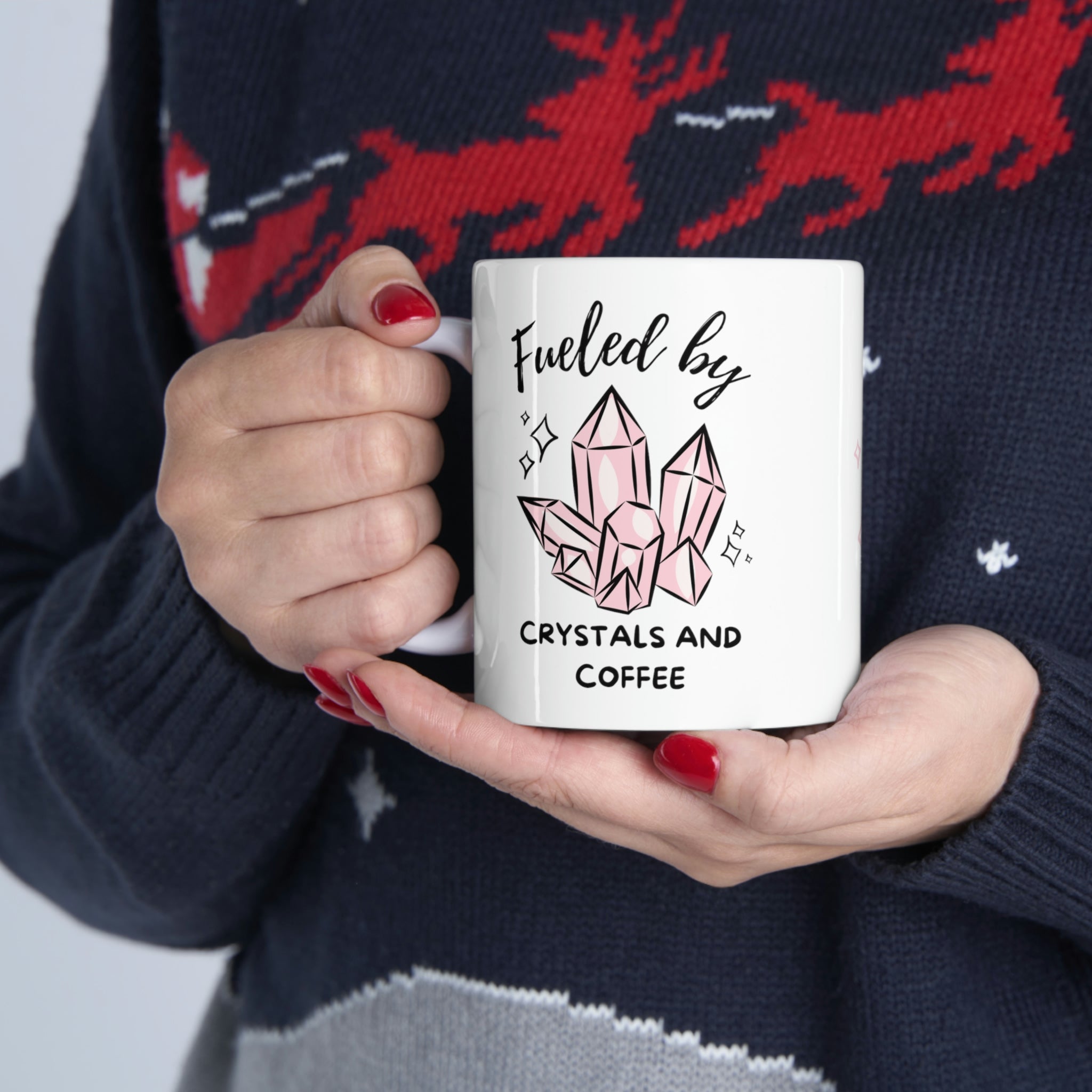 Fueled By Crystals & Coffee Ceramic Mug